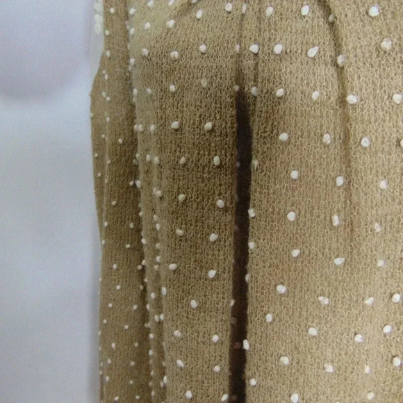 Altar'd State Women's Tan Pom Pom Embroidered Lace Trim Sweater Dress SIZE S - Picture 9 of 14